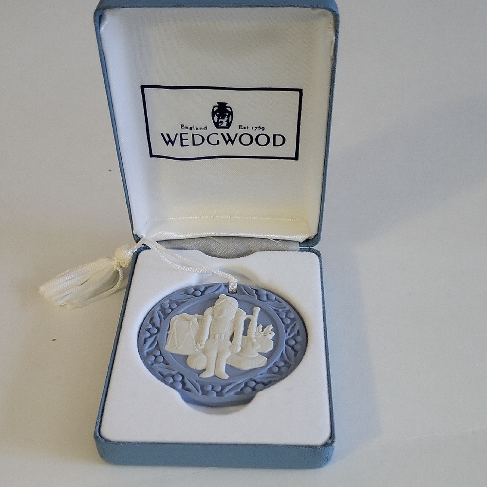 1996 Nutcracker Wedgwood Blue and White Hanging Ornament. EXC In Box.